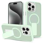 For iPhone 15 Pro Max Skin Feel Invisible Kickstand MagSafe Phone Case(Green) - 1