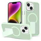 For iPhone 14 Skin Feel Invisible Kickstand MagSafe Phone Case(Green) - 1