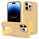 For iPhone 14 Pro Max Skin Feel Invisible Kickstand MagSafe Phone Case(Orange) - 1