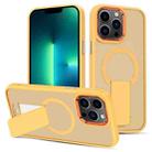 For iPhone 13 Pro Max Skin Feel Invisible Kickstand MagSafe Phone Case(Orange) - 1