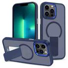 For iPhone 13 Pro Max Skin Feel Invisible Kickstand MagSafe Phone Case(Blue) - 1