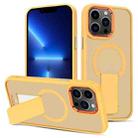 For iPhone 13 Pro Skin Feel Invisible Kickstand MagSafe Phone Case(Orange) - 1