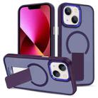 For iPhone 13 Skin Feel Invisible Kickstand MagSafe Phone Case(Purple) - 1