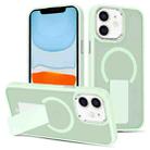 For iPhone 11 Skin Feel Invisible Kickstand MagSafe Phone Case(Green) - 1