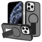 For iPhone 11 Pro Skin Feel Invisible Kickstand MagSafe Phone Case(Black) - 1