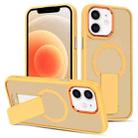 For iPhone 12 Skin Feel Invisible Kickstand MagSafe Phone Case(Orange) - 1