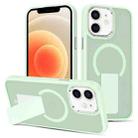 For iPhone 12 Skin Feel Invisible Kickstand MagSafe Phone Case(Green) - 1