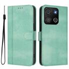For itel A05s Line Splicing Buckle Retro Leather Phone Case(Mint) - 2