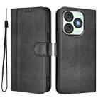For itel A50 Line Splicing Buckle Retro Leather Phone Case(Black) - 2