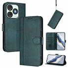 For itel A50 Line Splicing Buckle Retro Leather Phone Case(Dark Green) - 1