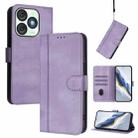 For itel A50 Line Splicing Buckle Retro Leather Phone Case(Purple) - 1