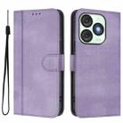 For itel A50 Line Splicing Buckle Retro Leather Phone Case(Purple) - 2
