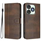 For itel A50 Line Splicing Buckle Retro Leather Phone Case(Brown) - 2