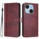 For itel A50C Line Splicing Buckle Retro Leather Phone Case(Wine Red) - 2