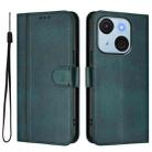 For itel A50C Line Splicing Buckle Retro Leather Phone Case(Dark Green) - 2