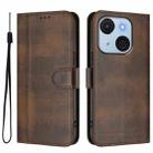 For itel A50C Line Splicing Buckle Retro Leather Phone Case(Brown) - 2