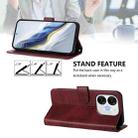 For itel A80 4G Line Splicing Buckle Retro Leather Phone Case(Wine Red) - 3