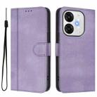 For itel A80 4G Line Splicing Buckle Retro Leather Phone Case(Purple) - 2