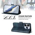 For itel P55 4G / Infinix Smart 8 Line Splicing Buckle Retro Leather Phone Case(Dark Blue) - 3