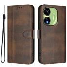 For itel P55 5G Line Splicing Buckle Retro Leather Phone Case(Brown) - 2