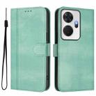 For itel P55+ Line Splicing Buckle Retro Leather Phone Case(Mint) - 2