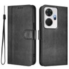 For itel P55+ Line Splicing Buckle Retro Leather Phone Case(Black) - 2