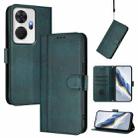 For itel P55+ Line Splicing Buckle Retro Leather Phone Case(Dark Green) - 1