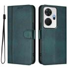 For itel P55+ Line Splicing Buckle Retro Leather Phone Case(Dark Green) - 2