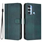 For itel S17 / Vision 3 Line Splicing Buckle Retro Leather Phone Case(Dark Green) - 2