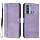 For itel S17 / Vision 3 Line Splicing Buckle Retro Leather Phone Case(Purple) - 2