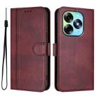 For itel S23+ Line Splicing Buckle Retro Leather Phone Case(Wine Red) - 2