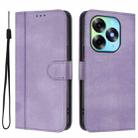 For itel S23+ Line Splicing Buckle Retro Leather Phone Case(Purple) - 2
