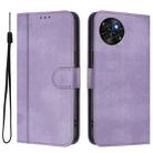 For itel S23 Line Splicing Buckle Retro Leather Phone Case(Purple) - 2
