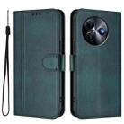 For itel S24 Line Splicing Buckle Retro Leather Phone Case(Dark Green) - 2