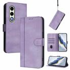 For itel S25 4G Line Splicing Buckle Retro Leather Phone Case(Purple) - 1