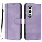 For itel S25 4G Line Splicing Buckle Retro Leather Phone Case(Purple) - 2