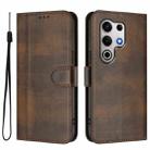 For itel S25 Ultra 4G Line Splicing Buckle Retro Leather Phone Case(Brown) - 2