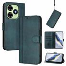 For itel P55T 4G / Tecno Spark Go 2024 Line Splicing Buckle Retro Leather Phone Case(Dark Green) - 1