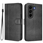 For itel Power 70 Line Splicing Buckle Retro Leather Phone Case(Black) - 2