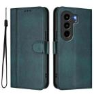 For itel Power 70 Line Splicing Buckle Retro Leather Phone Case(Dark Green) - 2