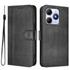 For itel A90 4G Line Splicing Buckle Retro Leather Phone Case(Black) - 2