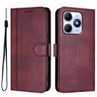 For itel A90 4G Line Splicing Buckle Retro Leather Phone Case(Wine Red) - 2