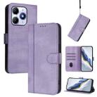 For itel A90 4G Line Splicing Buckle Retro Leather Phone Case(Purple) - 1