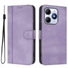 For itel A90 4G Line Splicing Buckle Retro Leather Phone Case(Purple) - 2