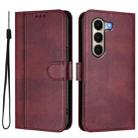For itel A95 5G Line Splicing Buckle Retro Leather Phone Case(Wine Red) - 2