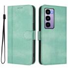 For itel City 100 Line Splicing Buckle Retro Leather Phone Case(Mint) - 2