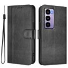 For itel City 100 Line Splicing Buckle Retro Leather Phone Case(Black) - 2