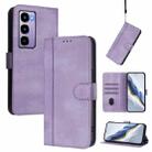 For itel City 100 Line Splicing Buckle Retro Leather Phone Case(Purple) - 1