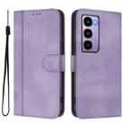 For itel City 100 Line Splicing Buckle Retro Leather Phone Case(Purple) - 2