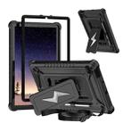For Samsung Galaxy Tab S6 Lite 2020 / 2024 Armor Bolt Shape Holder Silicone Hybrid PC Tablet Case(Black) - 1
